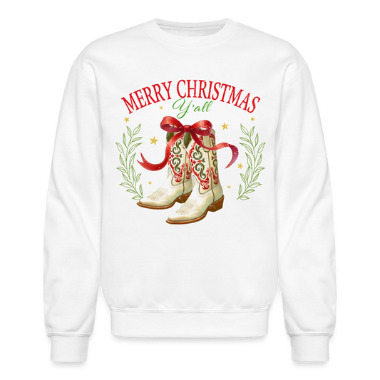 Merry Christmas Y'all Sweatshirt - white