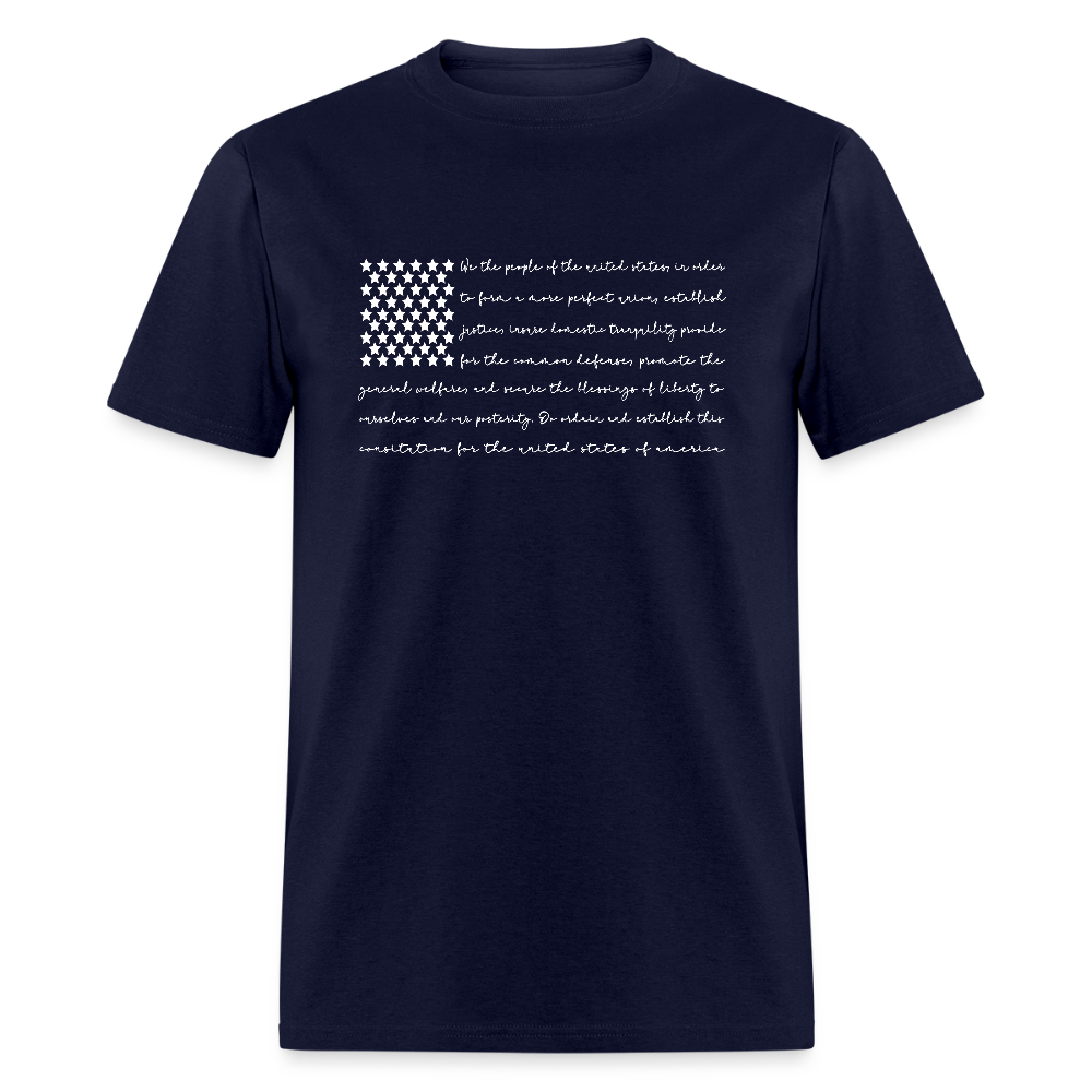 American Flag We The People Constitution T-Shirt – Freedom in Every Line Color: navy