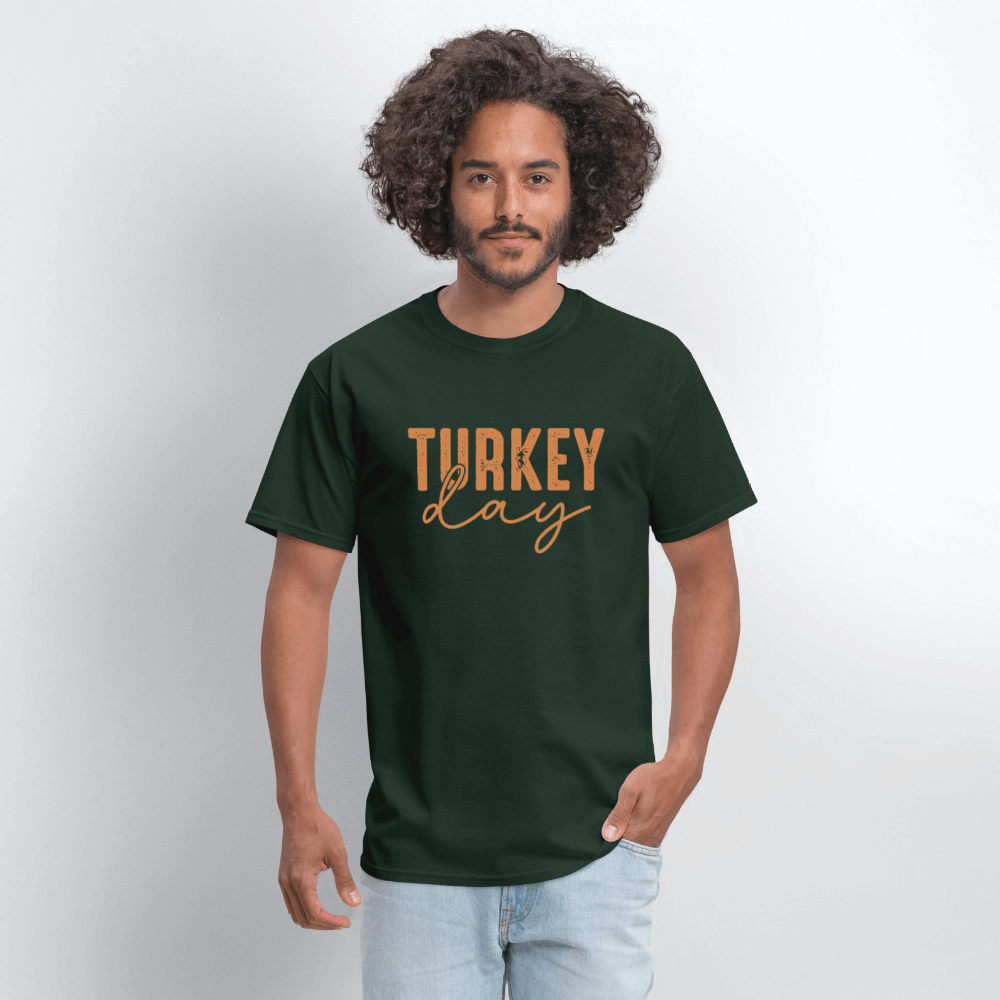 Turkey Day (Thanksgiving) T-Shirt Color: forest green