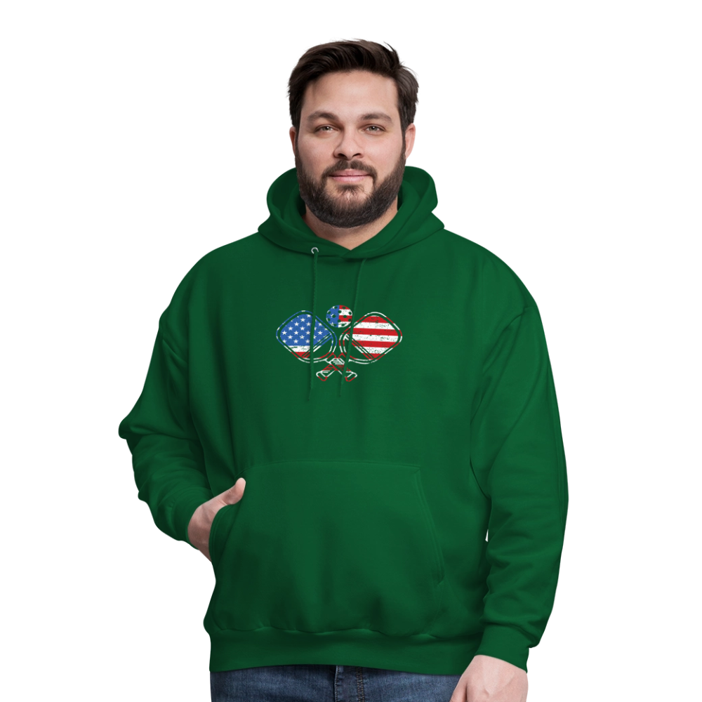 American Flag Pickleball Paddle Hoodie - forest green