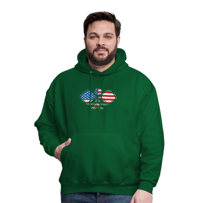 American Flag Pickleball Paddle Hoodie - forest green