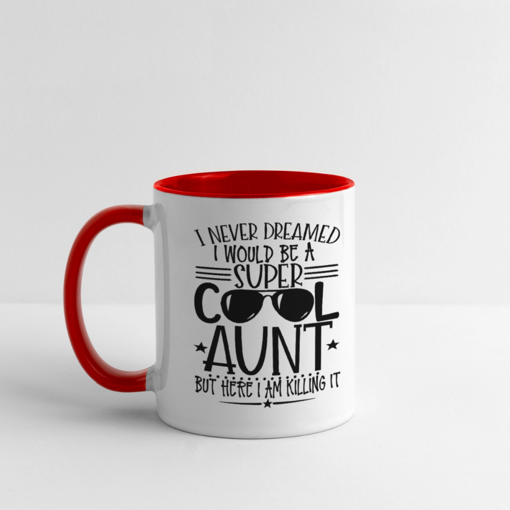 Super Cool Aunt Killing It Coffee Mug - white/red