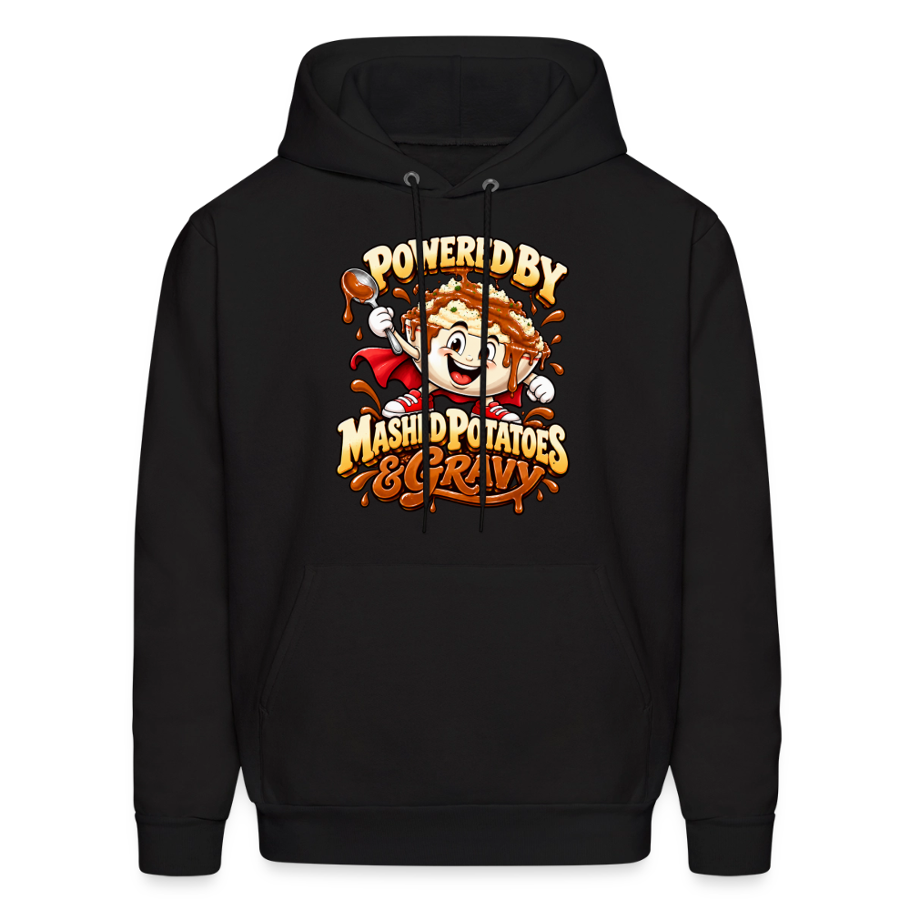 Powered by Mashed Potatoes & Gravy – Superhero Hoodie - black