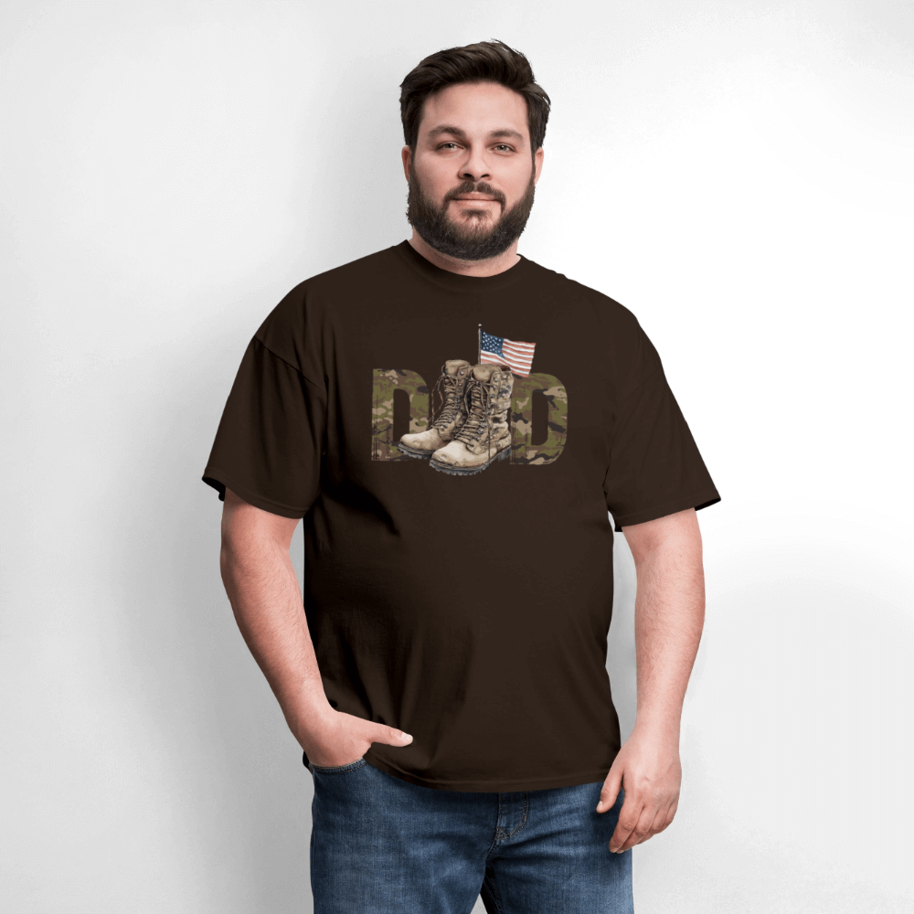 Military Dad T-Shirt - brown
