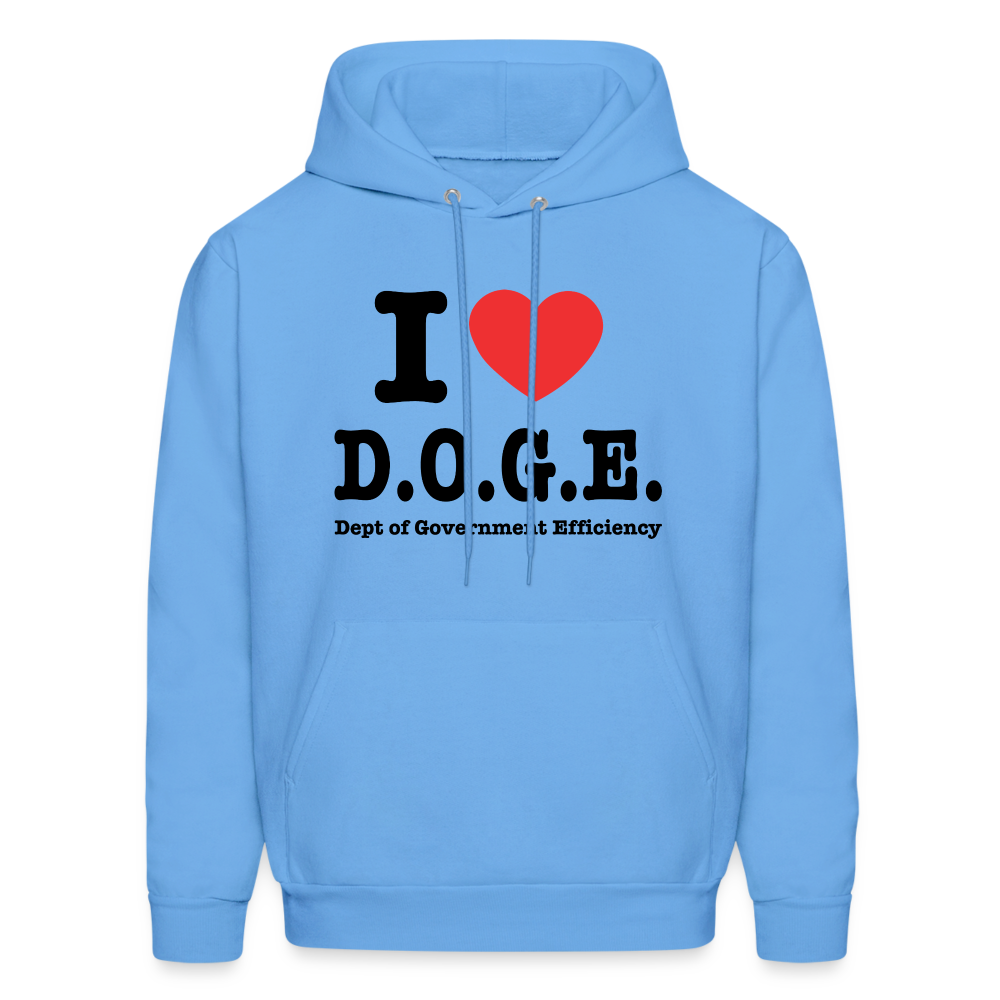 I Heart DOGE (Dept of Government Efficiency) Hoodie - carolina blue