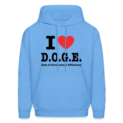 I Heart DOGE (Dept of Government Efficiency) Hoodie - carolina blue