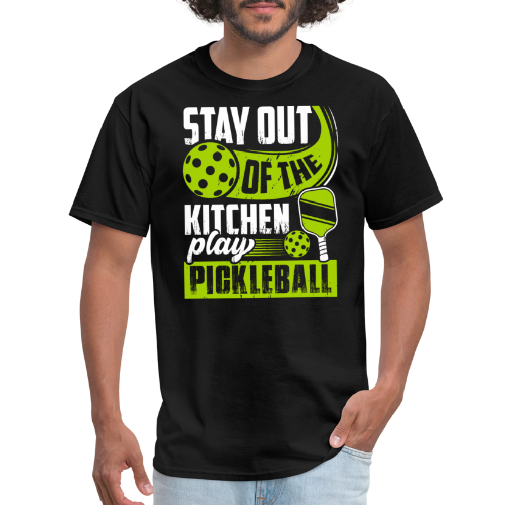 Stay Out Of The Kitchen Play Pickleball T-Shirt - black