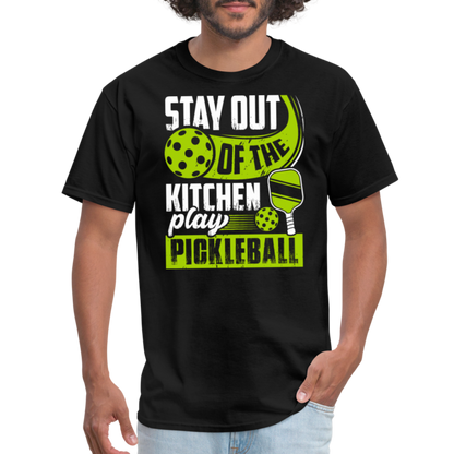 Stay Out Of The Kitchen Play Pickleball T-Shirt - black