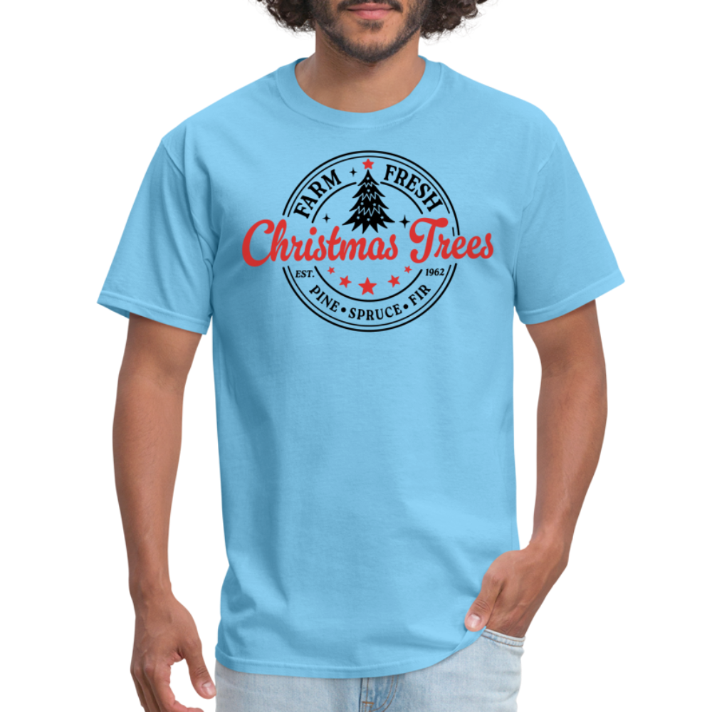 Farm Fresh Christmas Trees T-Shirt - aquatic blue
