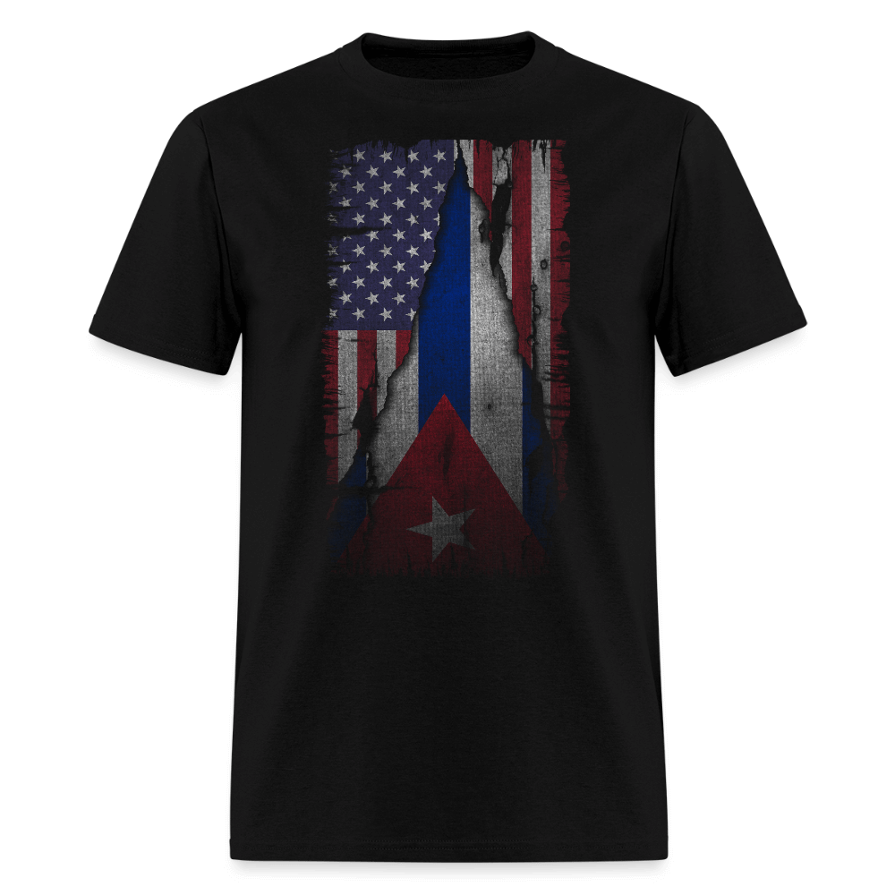 Cuba & USA Flag T-Shirt – Cuban American Pride Tee Color: black
