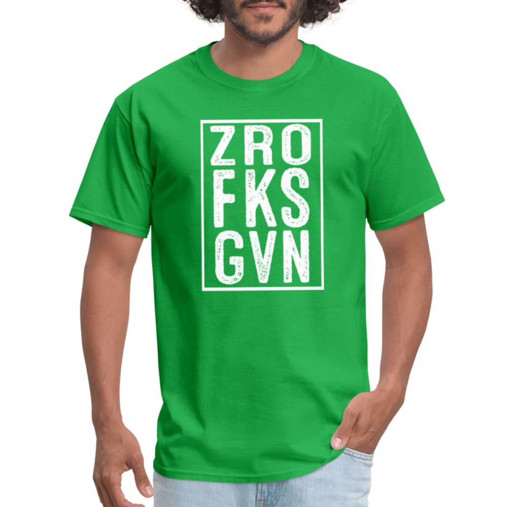 ZRO FKS GVN (Zero Fucks Given) T-Shirt - bright green