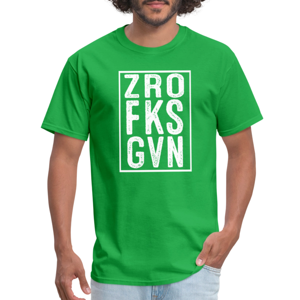 ZRO FKS GVN (Zero Fucks Given) T-Shirt - bright green