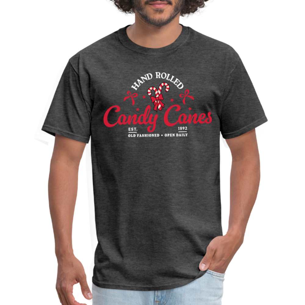 Hand Rolled Candy Canes T-Shirt - heather black