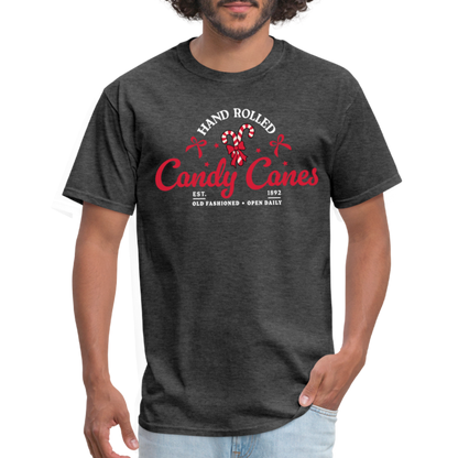 Hand Rolled Candy Canes T-Shirt - heather black