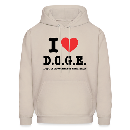 I Heart DOGE (Dept of Government Efficiency) Hoodie - Sand