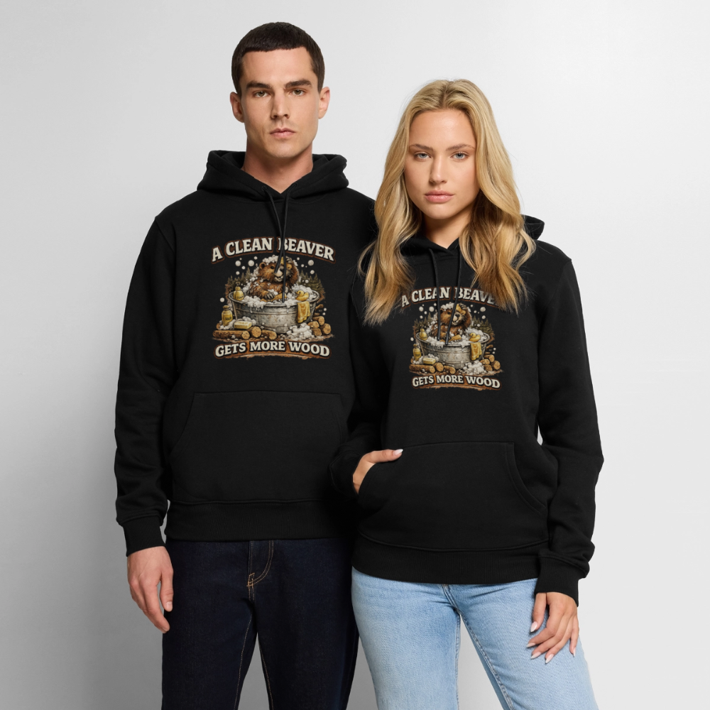 A Clean Beaver Gets More Wood Funny Adult Humor Hoodie Color: black