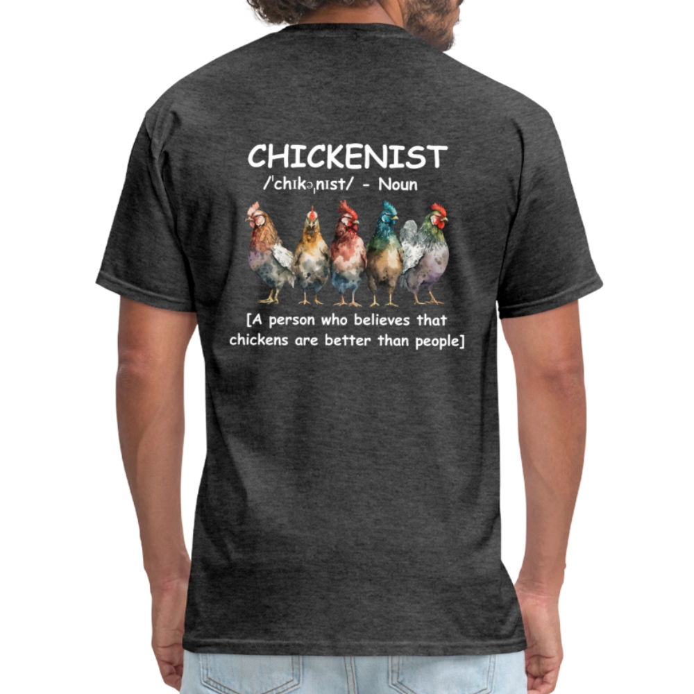 Chickenist T-Shirt (double sided print) - heather black