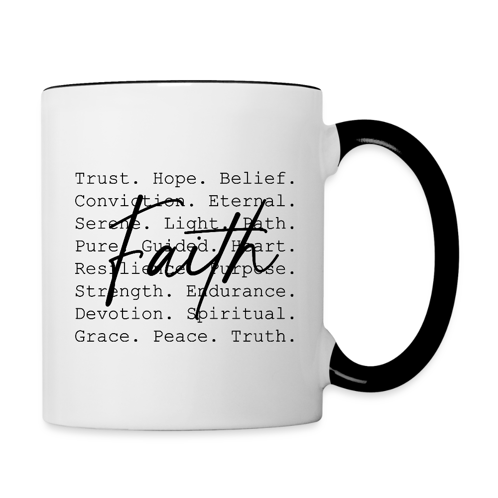 Faith Words Inspirational Coffee Mug - white/black