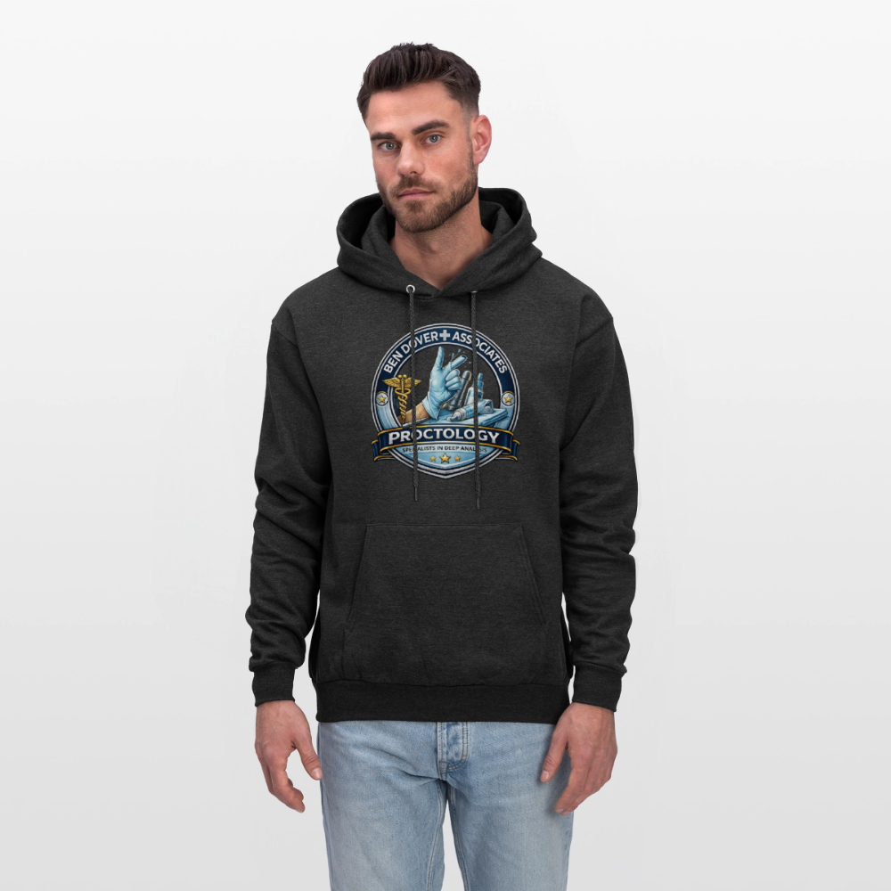 Ben Dover Proctology Funny Graphic Hoodie Color: Asphalt Gray