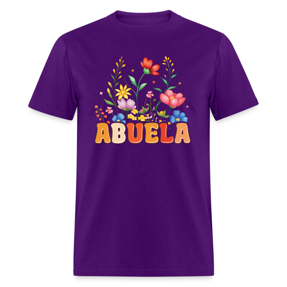 Abuela T-Shirt with Floral Design - purple