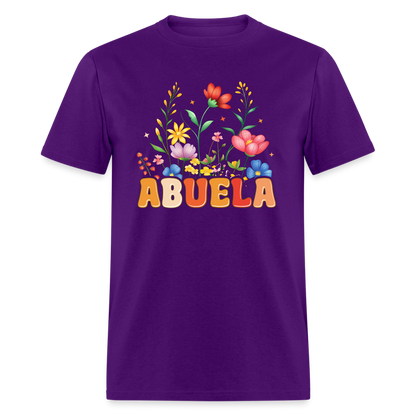 Abuela T-Shirt with Floral Design - purple