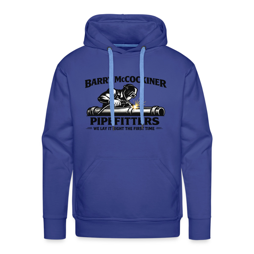 Barry McCockiner Pipefitters Funny Adult Hoodie Color: Royal Blue