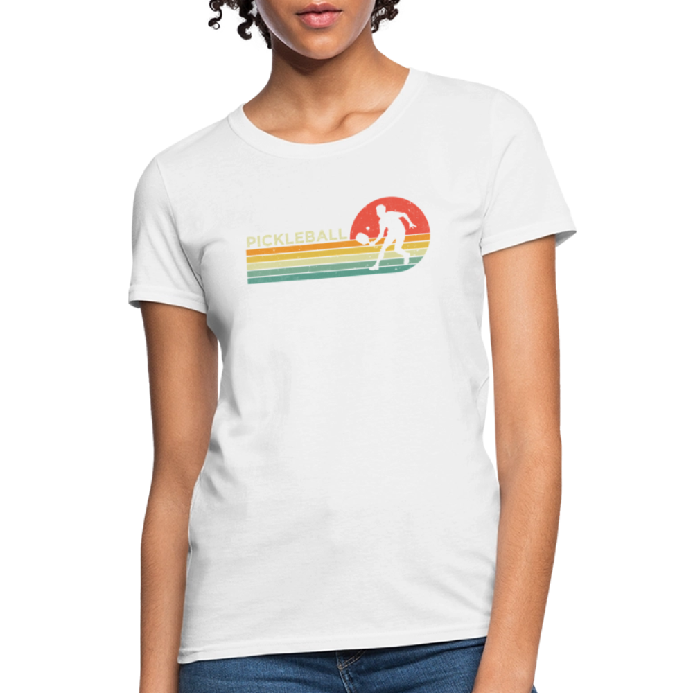 Retro Pickleball Women's Contoured T-Shirt - white