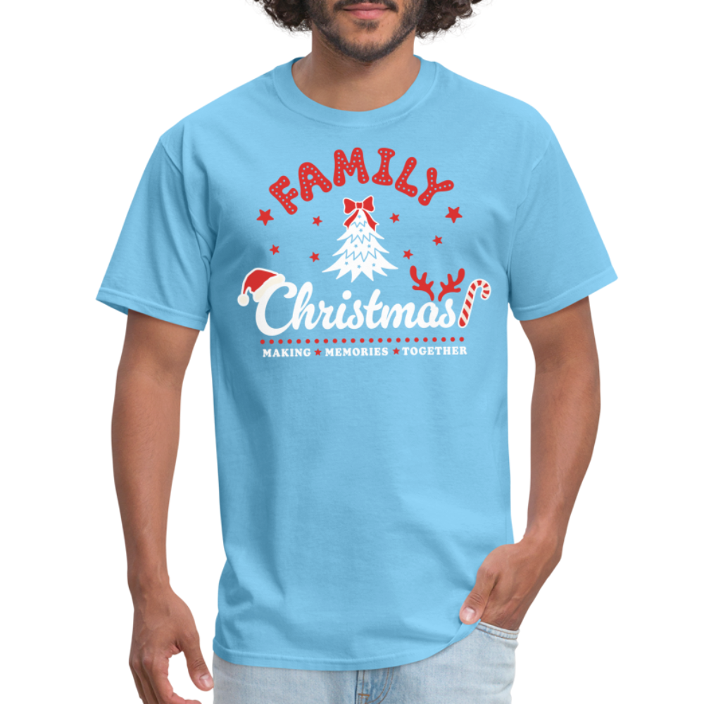 Family Christmas Making Memories Together T-Shirt - aquatic blue