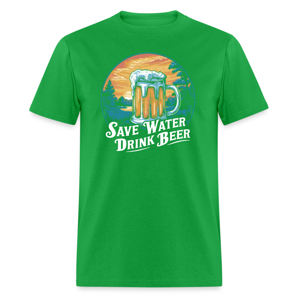 Save Water Drink Beer (Funny Drinking) T-Shirt - bright green