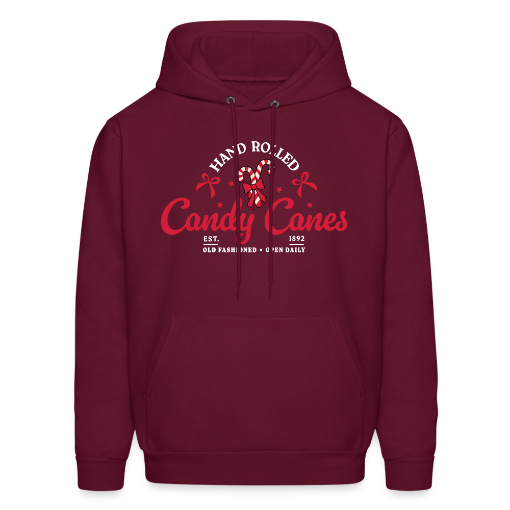 Hand Rolled Candy Canes Hoodie - burgundy