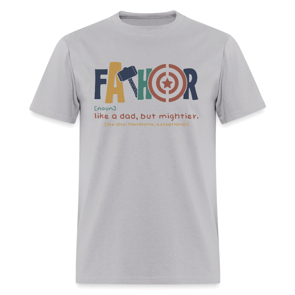 FaThor T-Shirt – Funny Superhero Dad Shirt - gravel 
