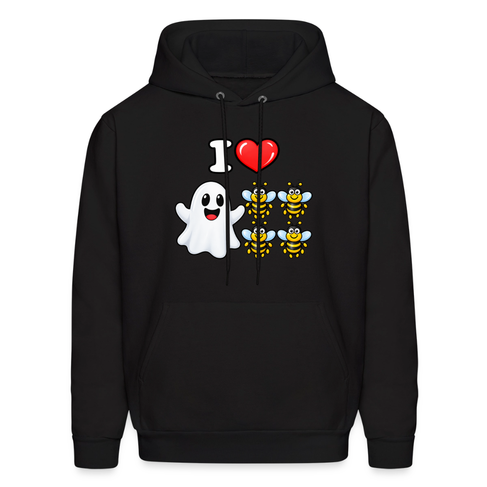 I Heart Boo Bees Hoodie – Funny Halloween Adult Humor - black