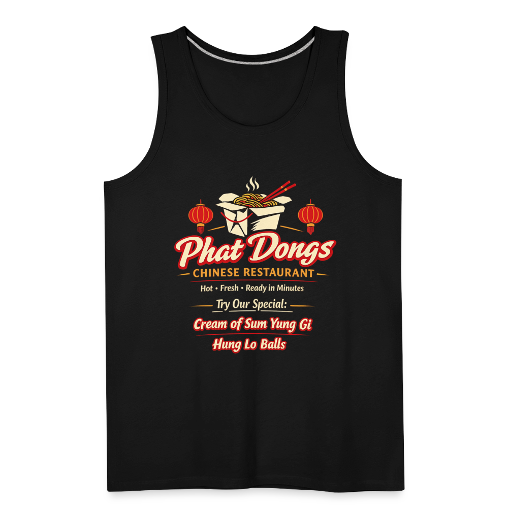 Phat Dongs Funny Chinese Restaurant Tank Top - black