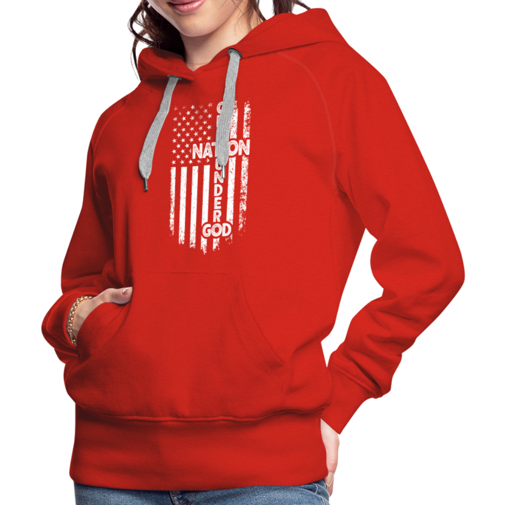 One Nation Under God Women’s Premium Hoodie - red