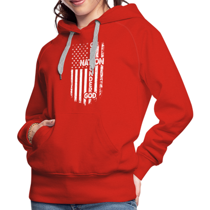 One Nation Under God Women’s Premium Hoodie - red