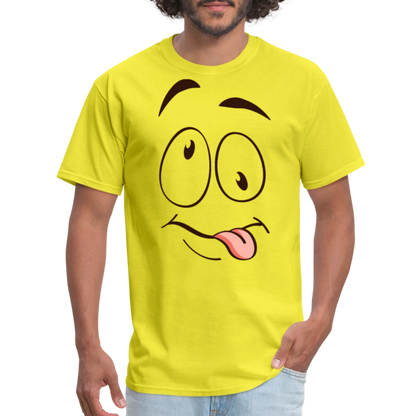 Suggestive Silly Face with Tongue T-Shirt - yellow