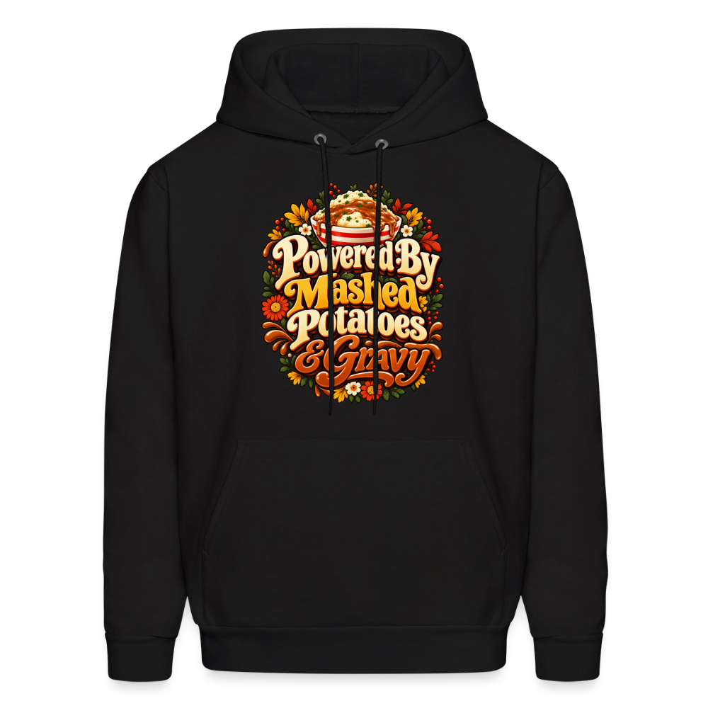Powered by Mashed Potatoes & Gravy – Fall Floral Hoodie - black