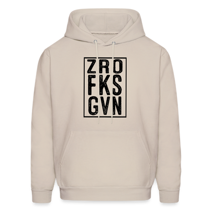 Zero Fucks Given (ZRO FKS GVN) Hoodie - Sand