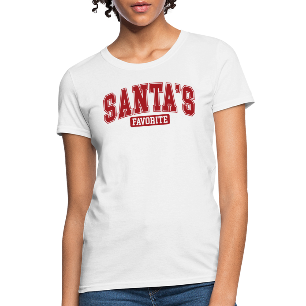 Santa's Favorite Women's Contoured T-Shirt - white