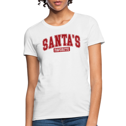 Santa's Favorite Women's Contoured T-Shirt - white