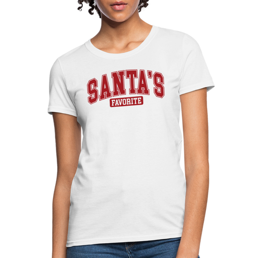 Santa's Favorite Women's Contoured T-Shirt - white