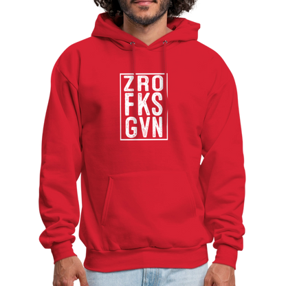 ZRO FKS GVN (Zero Fucks Given) Hoodie - red