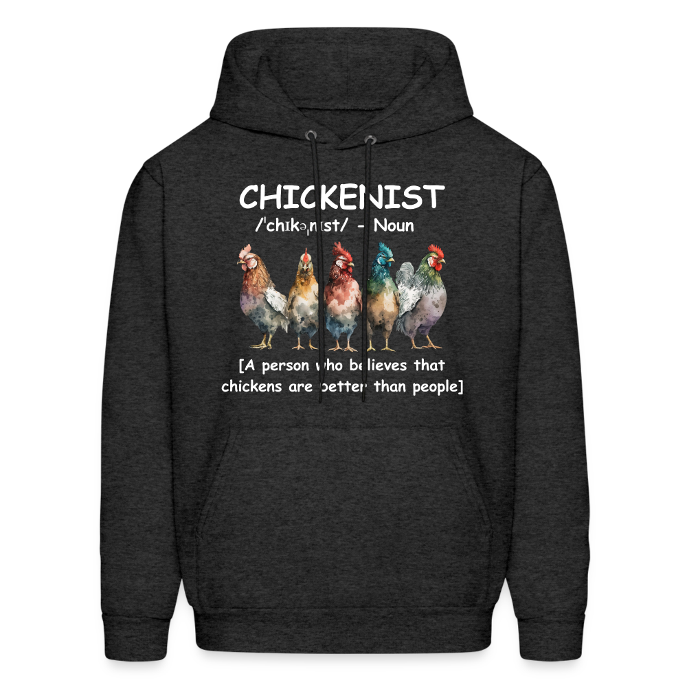 Chickenist Hoodie (Chickens are better than people) - charcoal grey