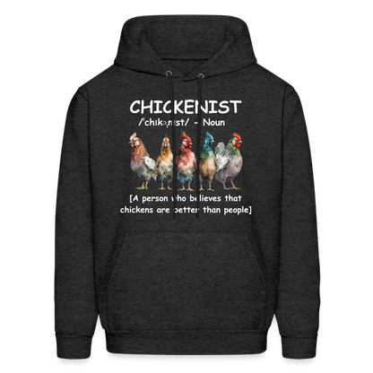 Chickenist Hoodie (Chickens are better than people) - charcoal grey