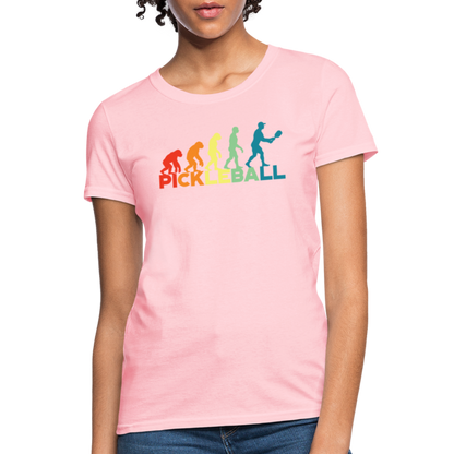 Pickleball Evolution Women's Contoured T-Shirt - pink