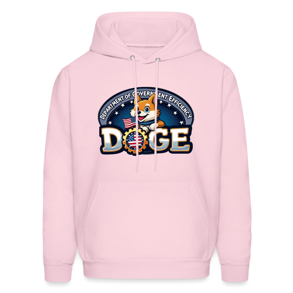 DOGE Logo (Dept of Government Efficiency) Hoodie - pale pink