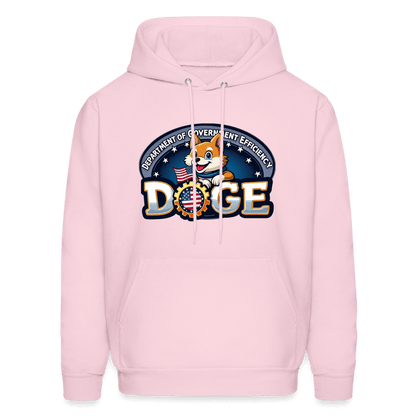 DOGE Logo (Dept of Government Efficiency) Hoodie - pale pink