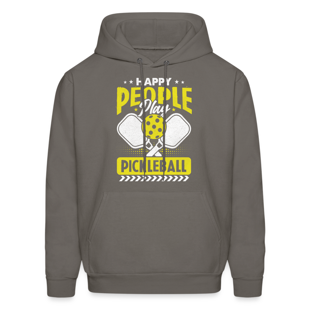 Happy People Play Pickleball Hoodie - asphalt gray