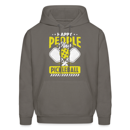 Happy People Play Pickleball Hoodie - asphalt gray