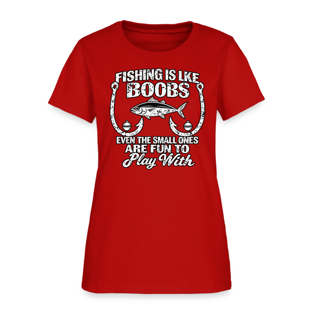 Fishing Is Like Boobs – Funny Women’s Fishing T-Shirt Color: Navy